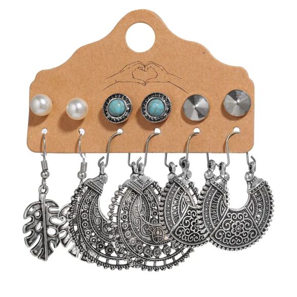 Bohemian set of 6 Earrings - Picture 1 of 1